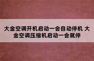 大金空调开机启动一会自动停机 大金空调压缩机启动一会就停